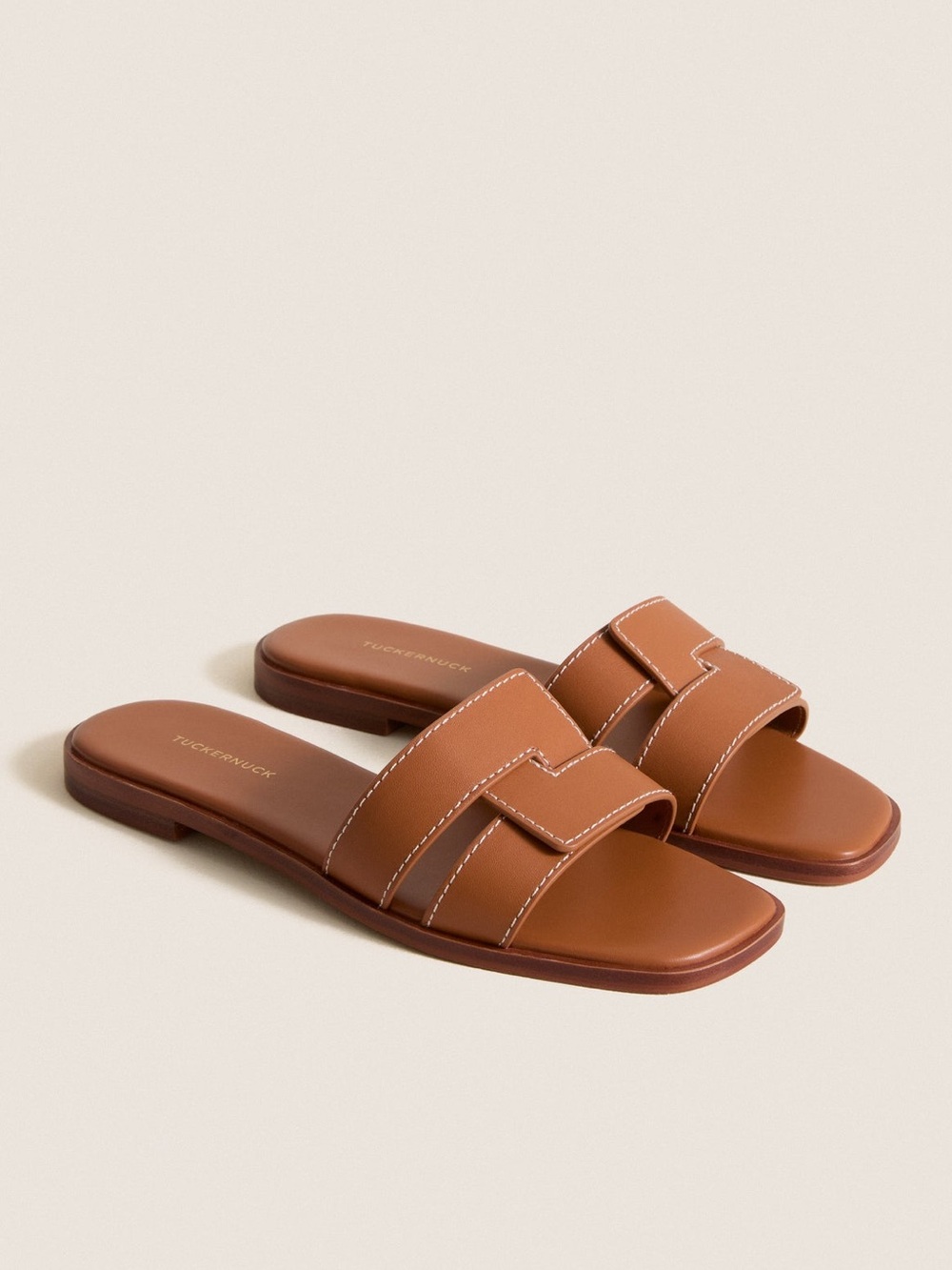 NWOT TUCKERNUCK SHOES Cognac Leather Muse Sandals - size 8